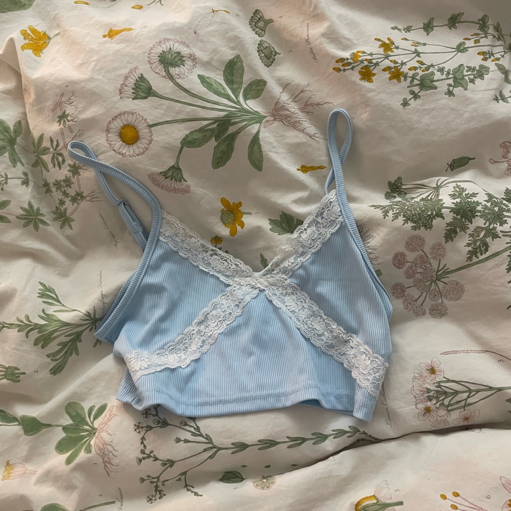 Shein blue lace top size XS